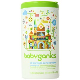 Babyganics All-Purpose Surface Wipes, Fragrance Free, 75 Count Canister