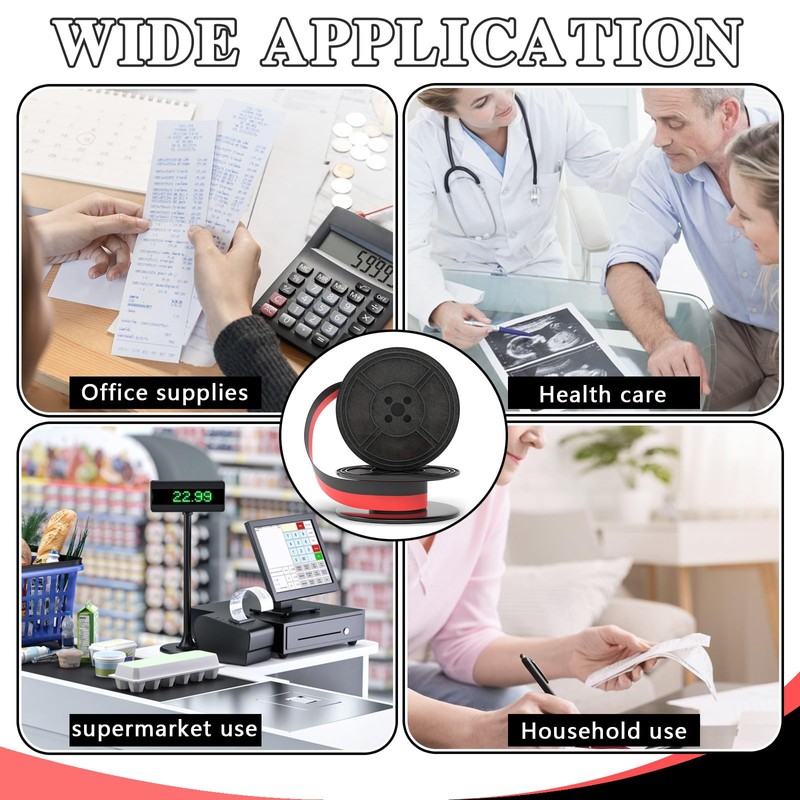 Chihutown 4 Pairs Universal Typewriter Ribbon, Calculator Ribbon Replacement Pack,