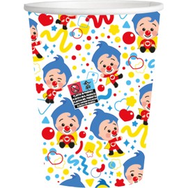 BeenSmile, Payaso PLIM PLIM Disposable Paper Cups, Children's Glasses - Children's Birthday Decoration - Party Accessories - Pack of 8 - 250 ml