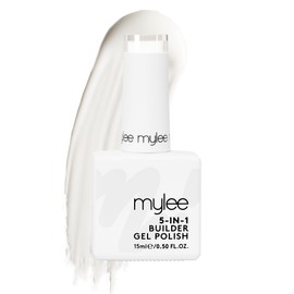 Mylee 5-in-1 Building Gel (15 ml) - UV LED Builder Gel for Strong and Beautiful Gel Nails, Also Suitable as Nail Glue or for Fixing Nail Foil and Rhinestones (White)
