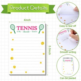 Ctosree 12 Pcs Tennis Gifts for Men Women Funny Sticky Notes Memo Pads for Daily Use Tennis Party Favors Decorations Supplies