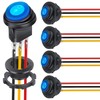 Nilight 5PCS Waterproof Round Rocker Switch w/Wiring Harness Switches Holder