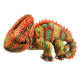 The Puppet Company Little Creatures Orange Chameleon Finger Puppet - Bright Plush Animal Puppet Toy for Kids - Jungle-Themed Pretend Play - 9cm