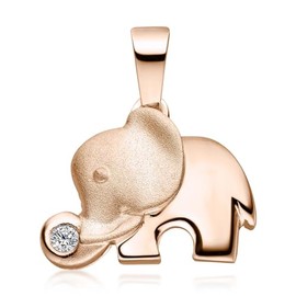 MATERIA by Matthias Wagner KA-99 Elephant Pendant Silver 925 Jewellery Pendant Zirconia White + Box, Sterling Silver Cubic Zirconia, Cubic Zirconia