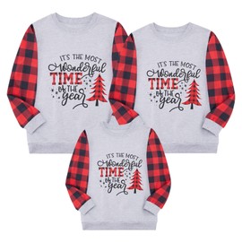 URMAGIC Matching Christmas Sweatshirts for Family Ugly Holiday Xmas Pullover Tops Adults Womens Men Kids Boys Girls Couples