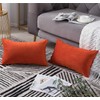 DEZENE Couch Pillow Cases 12x20 Burnt Orange: 2 Pack Cozy