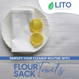 Dish Cloths Cotton| Dish Towels Absorbent and Lint Free Flour Sack| Dishcloths for Kitchen Washing Dishes| Fast Drying Dish Rags| 4 Pack 13 Inchx13 Inch White
