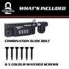 Federal Lock Combination Locking Bolt, Heavy Duty Sliding Lock with