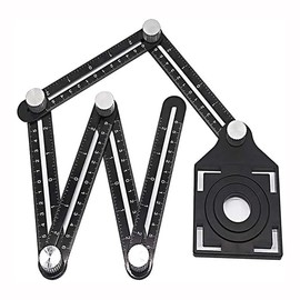 ANCLLO Multi Angle Measuring Ruler Drill Guide Ceramic Tile Hole Punch Locator 6 Fold Measuring Tool for DIY Handyman Builders Carpenters Tilers Craftsmen