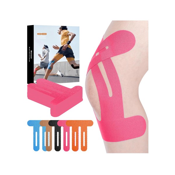 MIXNEED Precut Knee Kinesiology Tape - 32 Pcs Precut Kinesiology