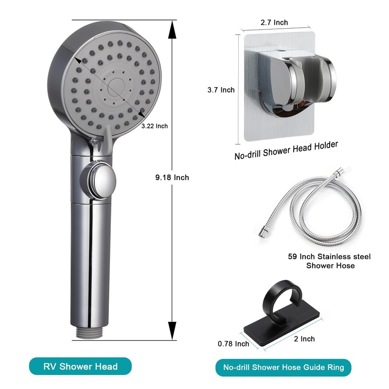 GwernKB RV Shower Head with Hose,5-mode High Pressure Shower Head