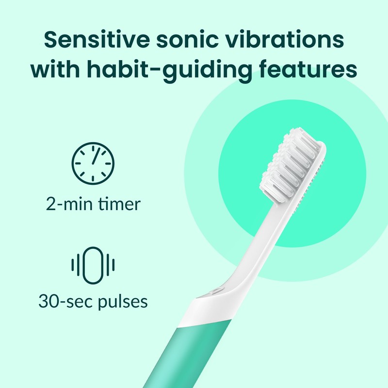 Quip Sonic Toothbrush for Adults - Timed Electric Toothbrush with