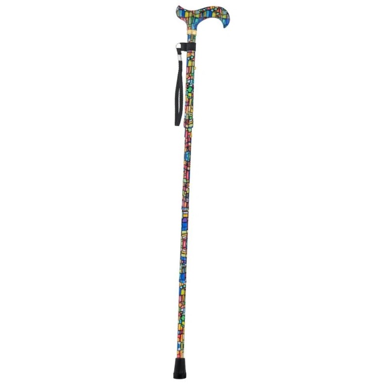 Royal RC Canes Mosaic Stained Window Folding Adjustable Derby Walking