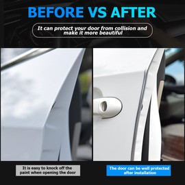 Blilo Car Door Edge Guards, 16Ft U Shape Door Edge Trim, Rubber Molding Auto Door Edge Seal Protector, Anti-Collision Vehicle Protection Accessories Universal for SUV, Truck, Van (Red)