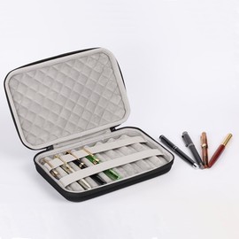 MIVLXLX Nylon cloth 8 Fountain Pen/Pencil Tray Case Organizer, Fashion Design,Handmade Display Zippered Pouch for Rollerball Pen-Retro,8 Slots