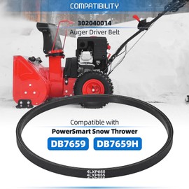 302040014 Snowblower Belt Auger Drive Belt Compatible with Powersmart Snow Blower DB7659 DB7659H Snow Thrower V belt Snow Blower Replacement Parts