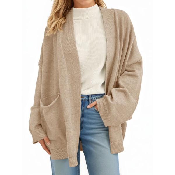 Cicy Bell Womens Oversized Cardigans Long Sleeve Open Front Shawl