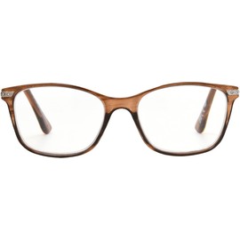 Sofia Vergara x Foster Grant Women's Faye Blue Light Multi Focus Reading Glasses Square, Champagne, 53 mm + 1.5