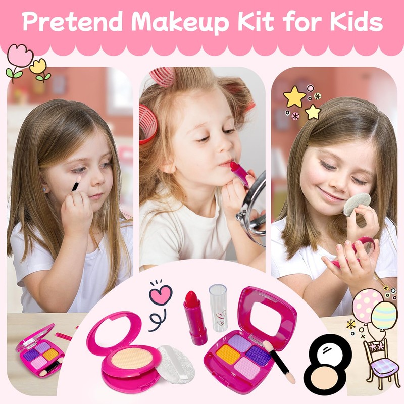 Little Girl Purse with Pretend Makeup for Toddlers, Kids Play