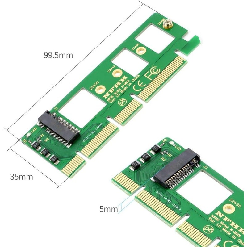 AYMBH NGFF M-Key NVMe AHCI SSD to PCI-E 3.0 Adapter