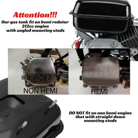 YOXUFA Gas Fuel Tank Replacement for Predator 212cc 224cc 196cc 200cc Coleman CT200U BT200x KT196 Baja Warrior Massimo MB200 Mini Bike GX160 GX200 Engine Hammerhead 80T Go Kart Parts 0.81 Gallons