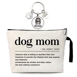 ZHANTUONE Dog Mom Cosmetic bag keychain pendant，Dog Lovers for Women，Dog Lover Gifts，Best Dog Mom Ever Gifts，Dog Mom Gifts for Women，Gift for Dog Mom，Funny Dog Mom Makeup Bag