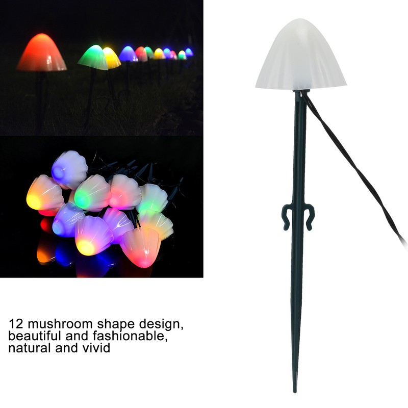 Mushroom Shaped Solar Light String Waterproof Dustproof Landscape Light with