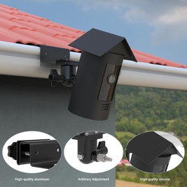 HOLACA Protective Skin and Gutter Mount Compatible with Stick Up Cam Battery HD Security Camera and Stick Up Cam Plug-in,360°Adjustable Security Bracket (Black)