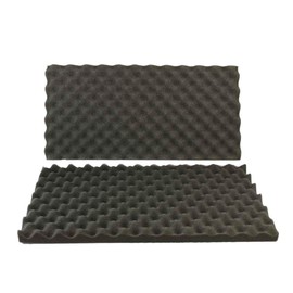 Mybecca 2 PACK Large Eggcrate Acoustic Foam Sound Proof Foam Panels Nosie Dampening Foam Studio Music Eq, Studio Soundproofing Wall Tiles 12 X 24 Inches, Made in USA - Color: Charcoal
