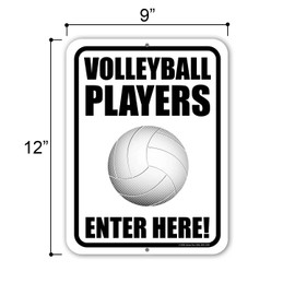 Honey Dew Gifts, Volleyball Players Enter Here, Door Signs for Home, Sports Wall Decor, Volleyball Party Decorations, Volleyball Gifts, Front Door Sign, 9 inch by 12 inch, HDG-1622
