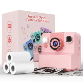 Yidoroye Kids Camera Instant Print, Gifts for 3 4 5 6 7 8 9 10 Year Old Girls Birthday Presents 1080P Video & 32GB SD 2.4'' Screen Instant Print Camera for Kids Toys for 3-10 Year Old Girl Gifts Xmas