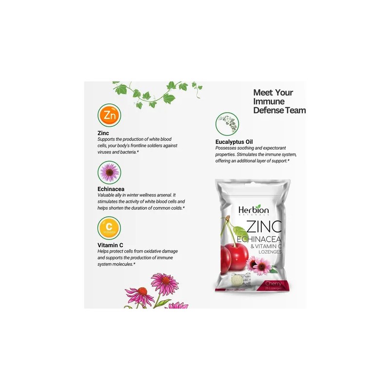 Herbion Pastillas Zinc Equincea Vitamina C Sabor Cereza 125 Na