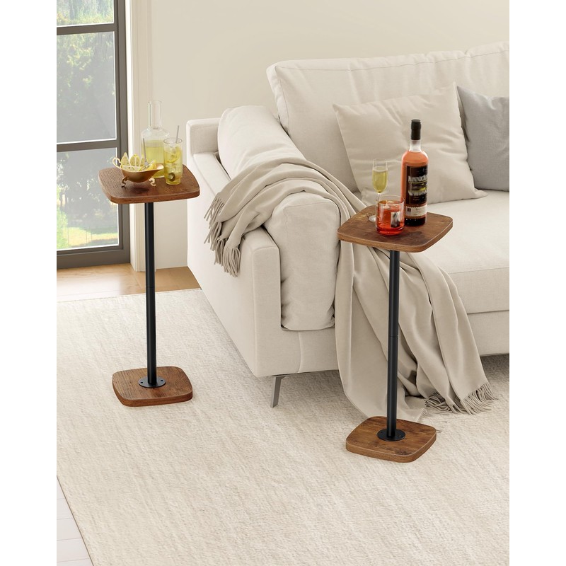 CHOEZON Small Drink Table, Square Side Table for Small Spaces,