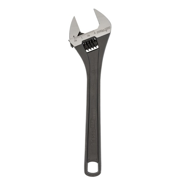 Adjustable Wrench, 12 in., Black, Plain