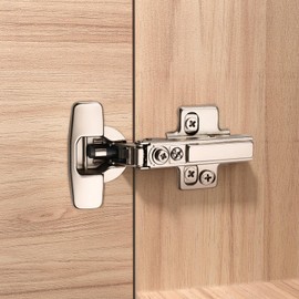 Furniware 20 Pack Frameless Full Overlay Soft Close Cabinet Hinges, Speed Control 4D Adjustment European Hinges, Stainless Steel Kitchen Cabinet Hardware Clip-On, 45~110° Open Angle