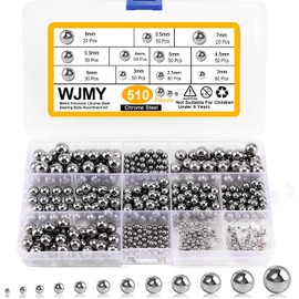 WJMY Ball Bearing Balls, Steel Balls, 510 Pieces, Stainless Steel Metal Balls for Bicycle, Mountain Bike, Sack Truck, Spare