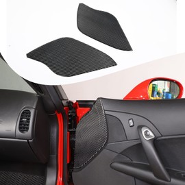 Lcojicep Real Carbon Fiber Side Door Body Bump Panel Protector Cover Trim Compatible with Corvette C6 Z06 ZR1 2005-2013, Inner Door Anti-Collision Strip Decoration Sticker Accessories, 2PCS (Black)