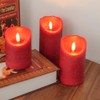 Eldnacele Red Wax Flameless Flickering Candles with 6H Timer, 3D
