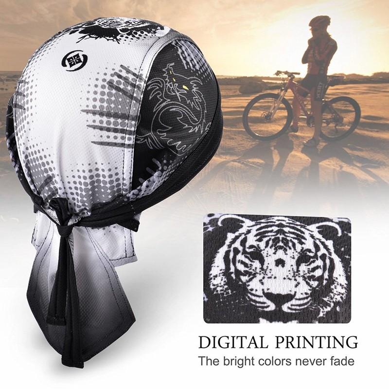 Sweat Wicking Beanie Skull Cap Adjustable Cycling Hat Wrap Dew