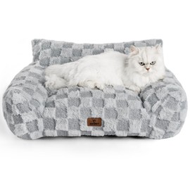 ABCPET Cat Bed Cats Couch for Puppy and Kitten, Fluffy Pet Couch Small Dog Sofa Bed, Supportive Cat Sofa for Indoor Cats, Washable Cover & Non-Slip, 26 inch, Grey