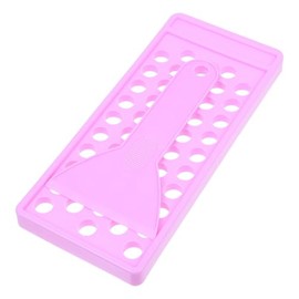 SMASOLO Kit para Elaborar Bálsamos Labiales Caseros con Bandeja de 50 Agujeros de Pp, Espátula Flexible Incluida, Color Morado, Adecuado para Maquillaje y Manualidades de Belleza