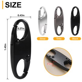 Zipper Clip Theft Deterrent 9Pcs Double Opening Zipper Pull Repair Replacements Black Silver Gray Zipper Purse Locks Zipper Tags Zipper Slider Metal Zipper for Travel Luggage Backpack Purse Closed