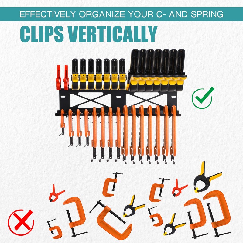 Shimeyao Clamps Rack Organizer Wall Mount Spring C Clamps Holder