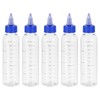 PATIKIL 4oz(120ml) Plastic Dispensing Bottle, 5Pcs Squeeze Graduated Empty Bottles
