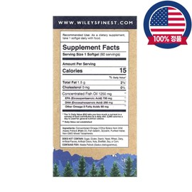 Willy Spinist Omega 3 Alaskan Fish Oil DHA EPA 1250mg MSC 60 Softgels / 윌리스파이니스트 오메가3 알래스카피쉬오일 DHA EPA 1250mg MSC 60소프트젤