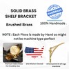 STYLENTDECOR Brass Brushed L Shape Shelf Bracket 7 3/8" x