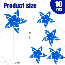 Nikolaus 10Pcs Scotland Flag Windmill Kits,Party Pinwheels Wind Spinner Set for St. Andrew's Day Decorations St Andrews Day Craft Kits for Kids