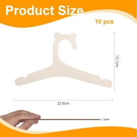 NHQZ Baby Wooden Hangers, Baby Hangers, DIY Wooden Hangers for Children, Children's Hangers for Toddler Wardrobe, Non-Slip Children's Wooden Hangers for Dresses, Dresses, Coats, Pack of 10, bronze