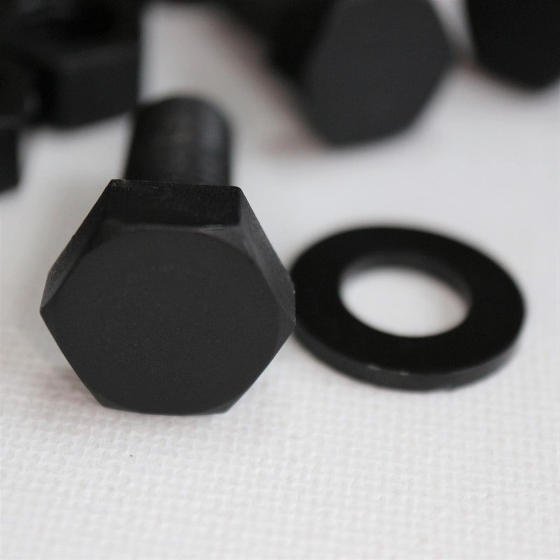 20x Black Nylon Hex Head, M10 x 25mm, Plastic Nuts