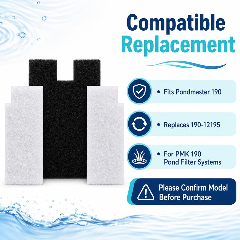 ziruirui Replacement Filter Pads Compatible with Pondmaster PMK 190